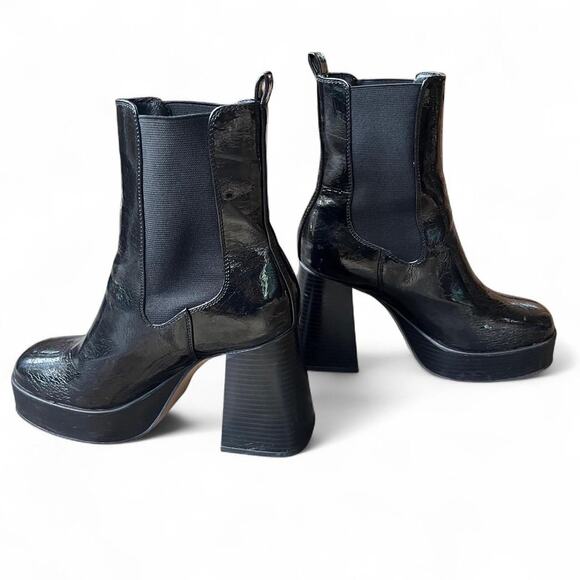 Black bratz style chunky heel ankle boot - Picture 2 of 8